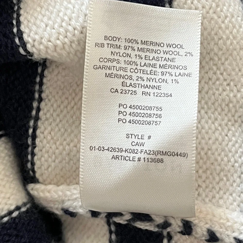 Aritzia Babaton Overseas Sweater Striped Navy and White Size XL 100% Merino Wool - Picture 9 of 14